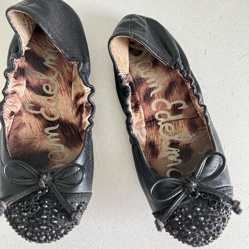 Girls Sam Edelman Beatrix leather ballet flats
